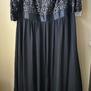 Black Sequin Top Dress